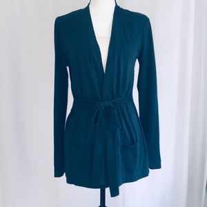 Pretty J. Crew Teal Soft Wrap/Tie Cardigan